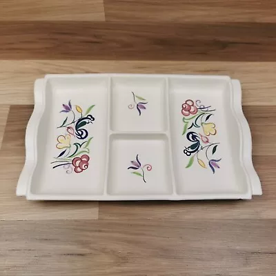 Buy Vintage Poole Pottery Four-Section Hors D'oeuvres Dish With Floral Pattern • 9.99£
