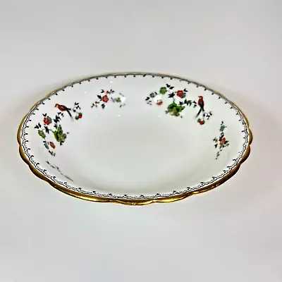 Buy Serving Bowl Tuscan China Made In England BCM Tuscan Bird Flowers Gold Trim 9 D • 26.09£
