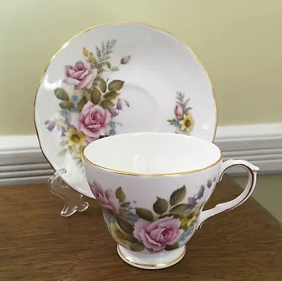 Buy Duchess English Bone China Teacup & Saucer “Summer” Flowers & Pink Roses • 17.71£