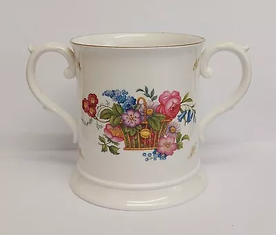 Buy Spode Fine Bone China Loving Cup Decorated With Flowers In A Basket Both Sides. • 14.99£
