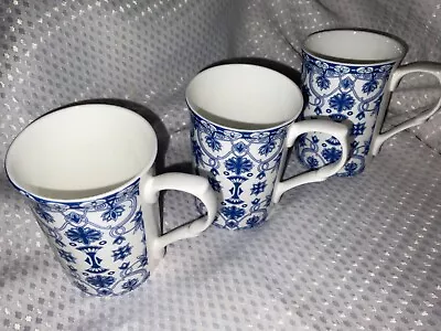 Buy 3x Churchill Blue And White Pattern Fine Bone China Mug • 9.99£