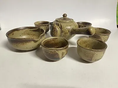 Buy WOW! Vintage Japanes Studio Pottery Teaset Teapot Cups Pouring Bowl Hamada Style • 63.37£