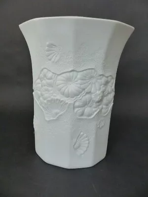 Buy Vintage German Kaiser Bisque Porcelain Vase, Flowers In Relief -  Signed  M Frey • 39.99£