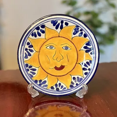 Buy Vintage Mexican Pottery Wall Plate Sun Celestial Talavera Hand Painted Signed 8” • 18.53£