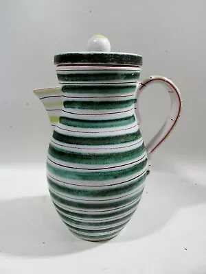 Buy Midcentury Gustavsberg Stig Lindberg Faience Striped Coffee Pot Pitcher • 163.08£