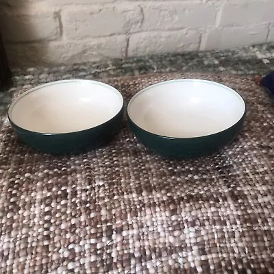 Buy Denby Intro  - Dark Green Cereal Bowls X 2 • 10.99£