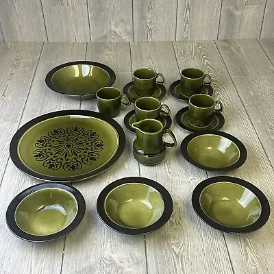 Buy 16pc Vintage Homer Laughlin Andre Ponche Green Glade Dinnerware Set • 55.87£