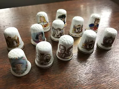 Buy 12 Bone China Royal Commemorative Thimbles King John To Queen Mother • 12£