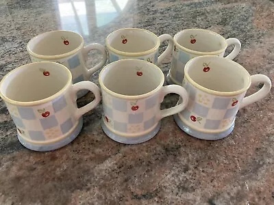 Buy Set Of 6 Vintage Laura Ashley Mugs ~ Unused ~ Morello Cherry • 35.99£