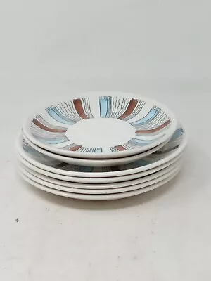 Buy 7 X Vintage Biltons Staffordshire Small Side Plates Blue Brown • 19.99£