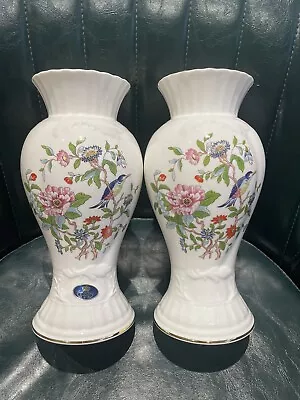 Buy New Pair Of Large Aynsley Vases Pembroke Pattern 22.2cm 8.5  High Perfect • 10£