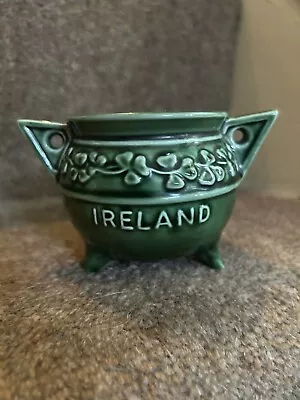 Buy Vintage Sylvac Pottery Cauldron Sugar Bowl Pot With Ireland Shamrock Design • 6£