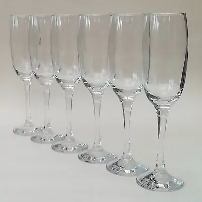 Buy Clear Champagne Glasses Flutes X 6 - 200ml • 12.99£