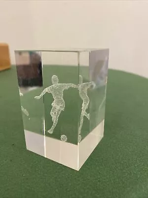 Buy Laser Etched Crystal Glass Footballer Paperweight  • 5£