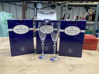 Buy 6X Unused Royal Doulton  Tennyson  Champagne Flutes With Boxes • 55£