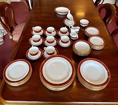 Buy Beautiful Spode Bone China Bordeaux  Dinner Set (Comprising Of 73 Pieces) Y8594 • 249.99£