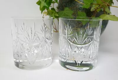Buy Two Edinburgh Crystal Beauly Pattern Old Fashioned Whisky Tumblers - 3 3/4  High • 30£