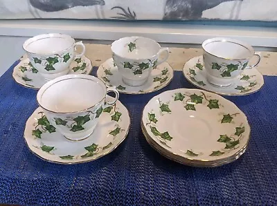 Buy 4x Vintage Colclough Bone China Ivy Leaf Tea Cups & 7 Saucers & Spares • 13.85£