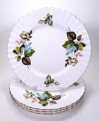 Buy 4 Royal Ascot Bone China Salad Plates Floral Design Gold Trim Scaloped Edge • 7.99£