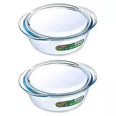 Buy Pyrex Essentials Glass Casserole Dish With Lid 1.6L Transparent (Pack Of 2) • 19.90£