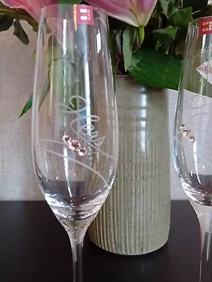 Buy His & Hers Fine Lead Crystal Champagne Flutes • 10£