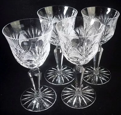 Buy Set Of 4 Vintage Bohemia Crystal Crystalex Lada Wine Glasses 6 H (unsigned) • 24.99£