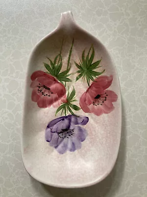 Buy Vintage E Radford Leaf Shaped Dish Hand Painted With Anemones • 10£