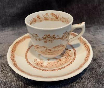 Buy Vintage Fine China Furnivals Quail Brown Demitasse Coffee Cup & Saucer 1913 • 6.45£