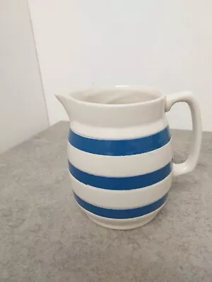 Buy Vintage Staffordshire Ironstone Chef Ware Striped Blue And White Jug 1 P (H12) • 6.99£