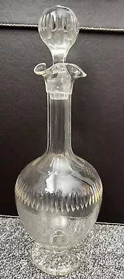 Buy Vintage Decorative Glass Footed Decanter With Stopper 12 Inches Tall • 12£