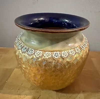 Buy Royal Doulton Vase 1900'S Cobalt Blue Gold Gilt Floral • 95£