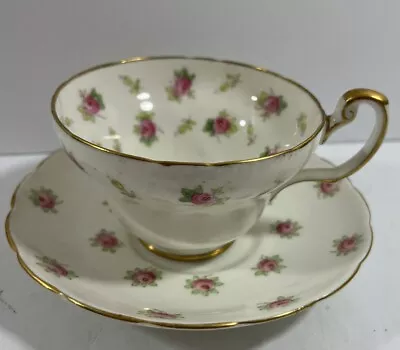 Buy EB Foley 1850 Bone China Dainty Rose Gold Rimmed Cup And Saucer • 12.09£
