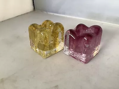 Buy Adrian Sankey Studio Art Glass Candle Holders, Pink Or Amber, Available Singly • 6.50£