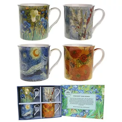 Buy Set Of 4 Van Gogh Art China Mugs Artist Tea Coffee Cups Gift Boxed • 18.49£