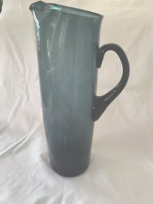 Buy Vintage Blue Glass Jug Pitcher 60’s Scandinavian Style • 25£