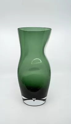 Buy Lena Bergstrom Orrefors Glass Squeezed Green Vase • 139.79£