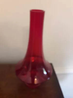 Buy Vintage Large Riihimaki  Red Rocket Vase - Circa 1970. Made In Finland • 30£