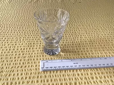 Buy Small Heavy 4.5” Cut Glass Crystal Stem/Posy Vase  VGC • 5£