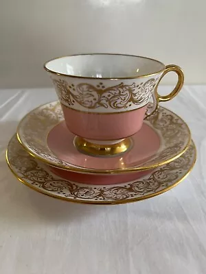 Buy Adderley Trio. Cup Saucer And Sandwich Plate. Pink With Gold Decoration. • 10£