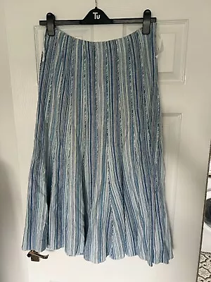 Buy Marks And Spencer’s Blue Linen Blend Skirt Size 10 • 5.99£