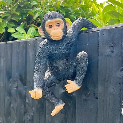 Buy Garden Ornaments Animals Hanging Monkey Statue Outdoor Fence Decoration Chimp • 33£