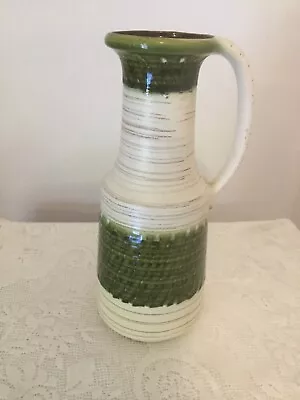 Buy Stylish Austria Fat Lava Era Vase 4239 30 Green & Cream 60s 70s Retro MCM In VGC • 30£