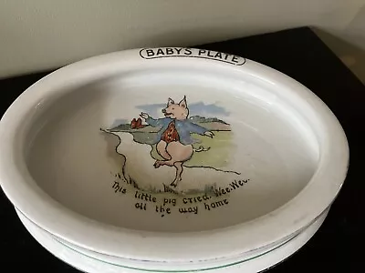 Buy Vintage Baby’s Plate. Three Little Pigs 1930s Winton Ware, Grimwade • 5.99£