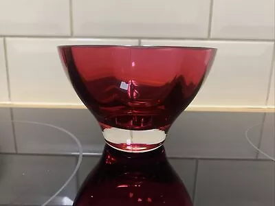Buy Dartington Cranberry Glass Small Bowl, Signed, Vintage • 4£