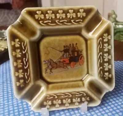 Buy Irish Wade Square Ashtray/Dish Carriage Scene Read Description • 5£