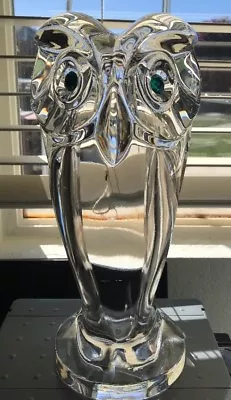 Buy SEVRES Crystal Stunning Large 12” Crystal Owl With Turquoise Green Crystal Eyes • 149.11£