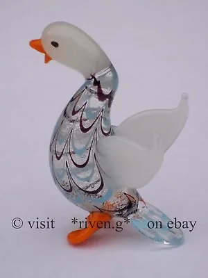 Buy SWAN FIGURINE@STANDING FEATHERED Glass CYGNET BIRD@Collectable@WINGED GOOSE Bird • 5.99£