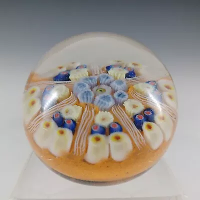 Buy Strathearn #P8 Scottish Millefiori Lattice Orange Glass Paperweight • 35£