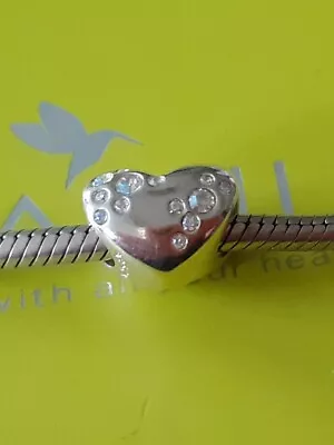 Buy CHAMILIA 925 Sterling Silver Heart Charm Swarovski Crystals • 13£