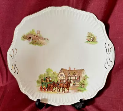 Buy RARE VINTAGE 1940.s SWINNERTONS COACH & HORSES PUB INN CAKE/SANDWICH PLATE. VGC • 8.50£